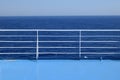 Ship railings blue sea