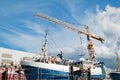 Ship in repair dock Royalty Free Stock Photo