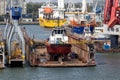 Ship repair drydock in the Port of Rotterdam Royalty Free Stock Photo