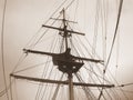 Ship rigging in sepia Royalty Free Stock Photo