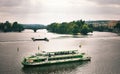 Ship on river Vltava Royalty Free Stock Photo