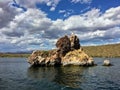 Ship Rock at Saguaro Lake in Tonto National Forest, Arizona, USA Royalty Free Stock Photo