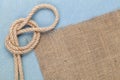 Ship rope on old wooden texture background Royalty Free Stock Photo