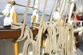 Ship ropes rigging of an sailing ship Royalty Free Stock Photo