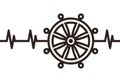 Ship rudder heartbeat, wheel ship, ship steering