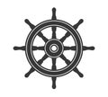 Ship rudder icon symbol shape. Ship helm logo sign. vessel Steering wheel silhouette. Vector illustration image.