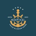 Ship Rudder Logo, Elegant Nautical Maritime Vector Simple Minimalist Design Ocean Sailing Ship