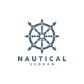 Ship Rudder Logo, Elegant Nautical Maritime Vector Simple Minimalist Design Ocean Sailing Ship Royalty Free Stock Photo