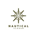 Ship Rudder Logo, Elegant Nautical Maritime Vector Simple Minimalist Design Ocean Sailing Ship Royalty Free Stock Photo