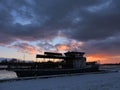 Ship in Rusne Marina, Lithuania Royalty Free Stock Photo