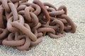 Ship rusty anchor chain Royalty Free Stock Photo