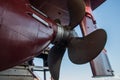 Close-up of ships propeller in dry-dock Royalty Free Stock Photo