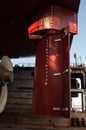 Close-up of ships propeller in dry-dock Royalty Free Stock Photo