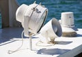 Ship`s Megaphone and ship`s searchlight