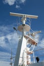 Ship`s radar communication and navigation tower Royalty Free Stock Photo