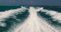 Ship\'s wake. The view from the boat is moving. Royalty Free Stock Photo