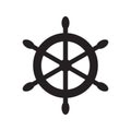 Ship`s wheel symbol. Vector flat illustration Royalty Free Stock Photo