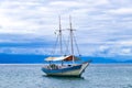 Ship sailing boats Praia de Palmas beach Ilha Grande Brazil Royalty Free Stock Photo