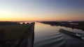 Ship sailing on the river Ijssel