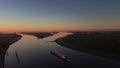 Ship sailing on the river Ijssel