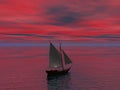 Ship Sailing toward Horizon