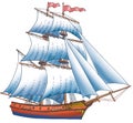 The ship with sails Royalty Free Stock Photo