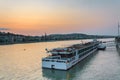 The ship sails on the Danube in Budapest Royalty Free Stock Photo