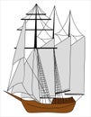 Ship with sails