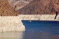 Ship sails on Lake Mead at Hoover Dam.