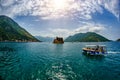 Island of Saint George is one of the two islets off the coast of Perast in Bay of Kotor, Montenegro Royalty Free Stock Photo