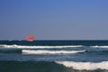 Ship with scarlet sails in the sea (2). Royalty Free Stock Photo