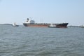 Ship in sea at Harbor Kakinada Andhra Pradesh India Royalty Free Stock Photo