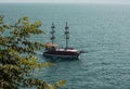 Ship in sea harbour of old town Kaleici, Antalya, Turkey Royalty Free Stock Photo