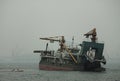 Ship in sea near the Shanhai pass Royalty Free Stock Photo