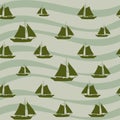Ship seamless pattern, vector illustration Royalty Free Stock Photo