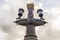 Ship shaped lamppost on the Blauwbrug, Amsterdam, NL