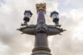 Ship shaped lamppost on the Blauwbrug, Amsterdam, NL Royalty Free Stock Photo