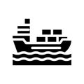 Ship shipping containers glyph icon vector illustration