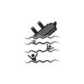 the ship is sinking icon. Element of ship illustration. Premium quality graphic design icon. Signs and symbols collection icon for