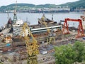 Ship on slipway. Nakhodka Shipyard