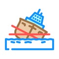 ship stability marine color icon vector illustration