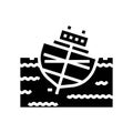 ship stability marine glyph icon vector illustration