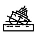 ship stability marine line icon vector illustration