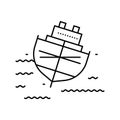 ship stability marine line icon vector illustration