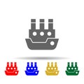 Ship, steamboat, steamship, vessel multi color style icon. Simple glyph, flat vector of transport icons for ui and ux, website or