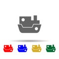 Ship, steamboat, steamship, vessel multi color style icon. Simple glyph, flat vector of transport icons for ui and ux, website or