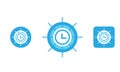 Ship steer time vector icon concept. logo template Royalty Free Stock Photo