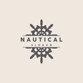 Ship Steering Logo, Steering Wheel Boat Ship Yacht Compass Vector, Elegant Simple Minimalist Design Ocean, Sailing Royalty Free Stock Photo