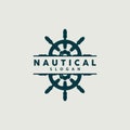 Ship Steering Logo, Steering Wheel Boat Ship Yacht Compass Vector, Elegant Simple Minimalist Design Ocean, Sailing Royalty Free Stock Photo