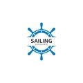 ship steering for sailing logo vector icon illustration template